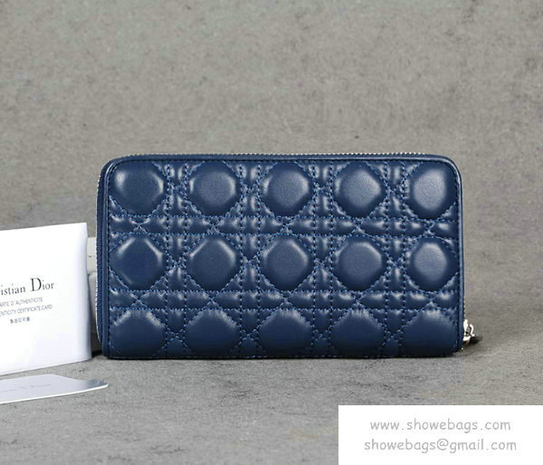 dior wallet escapade lambskin leather 0082 blue - Click Image to Close